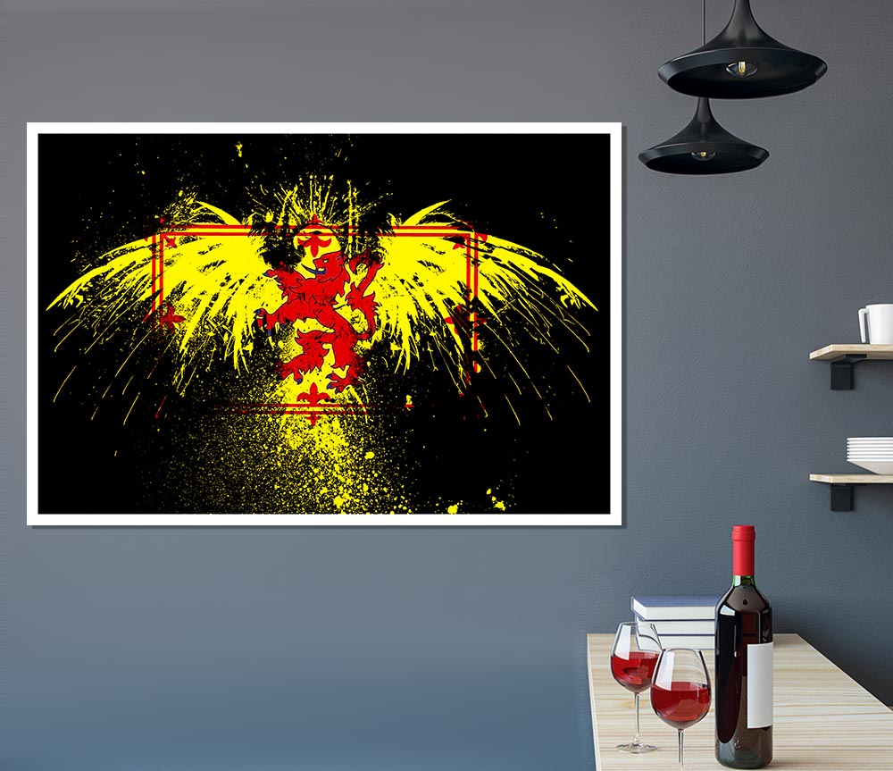 Welsh Flag Eagle Print Poster Wall Art