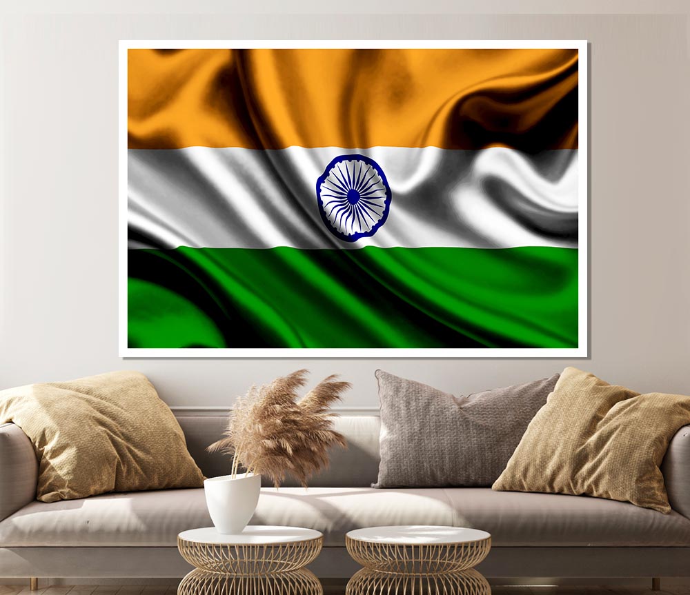 Indian Flag Print Poster Wall Art