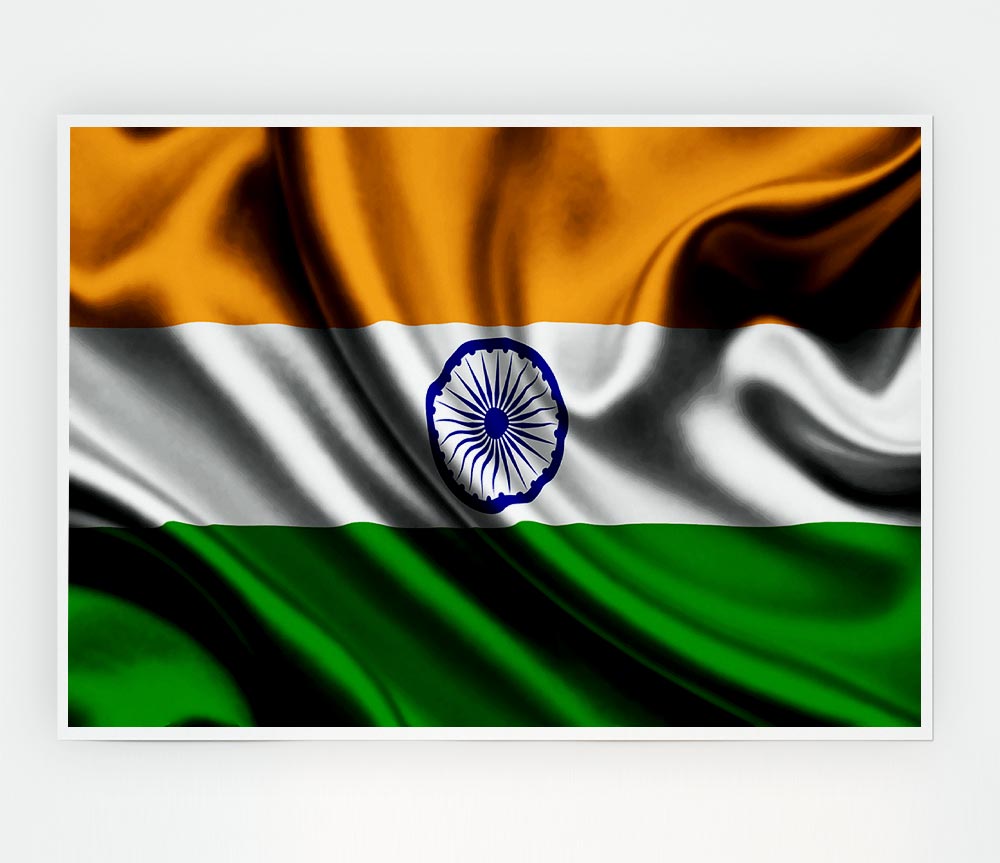 Indian Flag Print Poster Wall Art