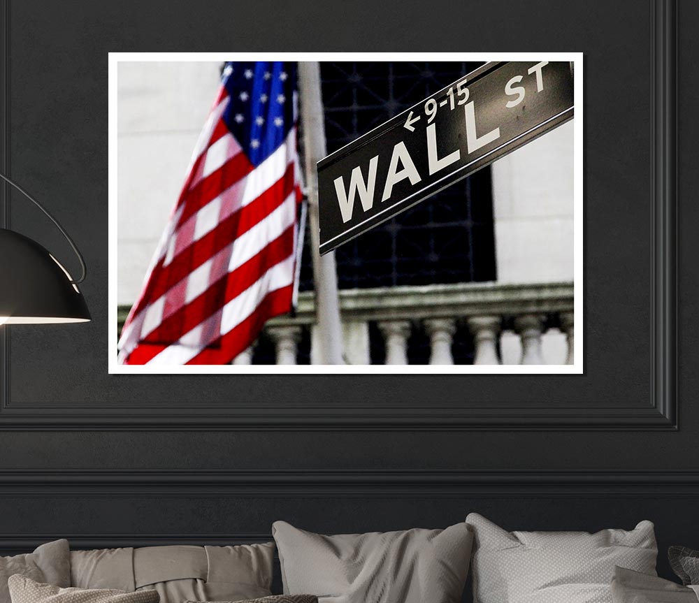 Wall Street Flag Print Poster Wall Art