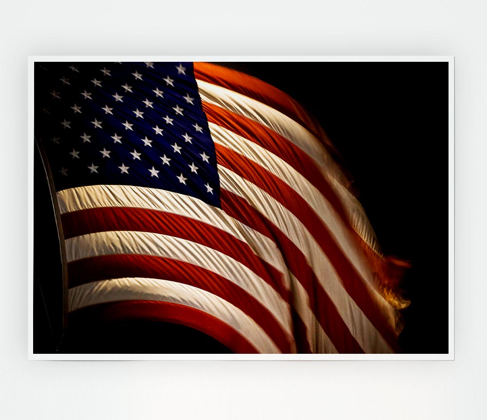 Flag Of America Print Poster Wall Art