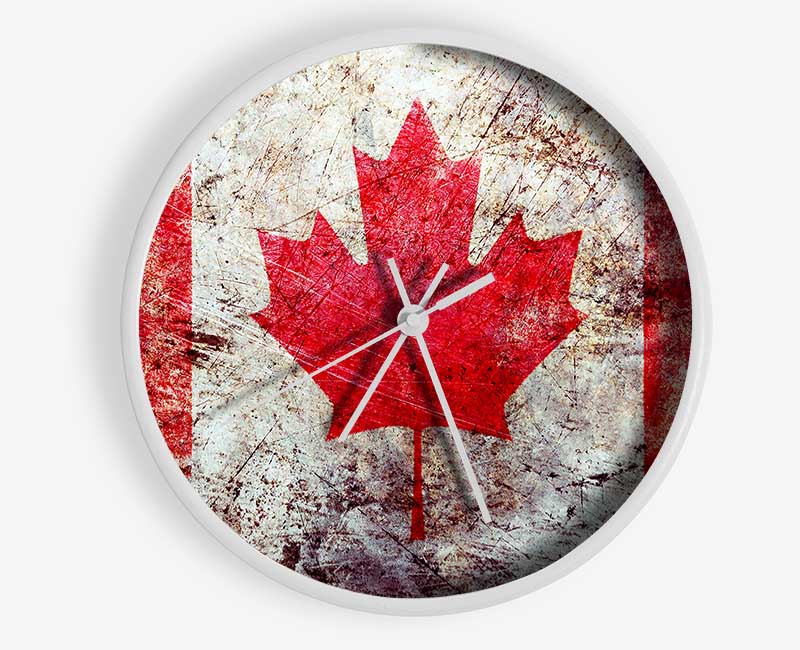 Canada Flag Grunge Clock - Wallart-Direct UK