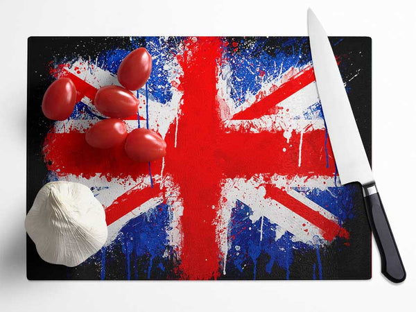 Grunge Flag Uk Glass Chopping Board