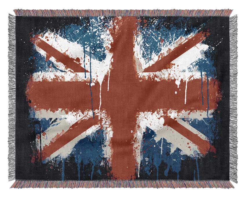 Grunge Flag Uk Woven Blanket