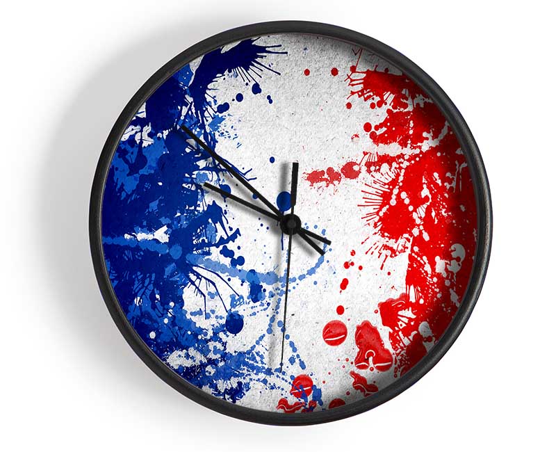 French Flag Grunge Clock - Wallart-Direct UK