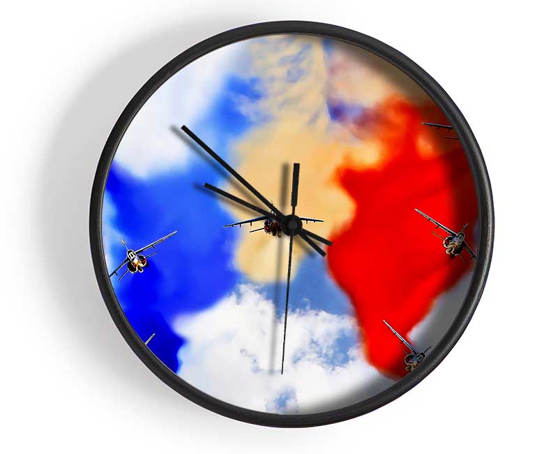 French Airshow Colours Clock - Wallart-Direct UK