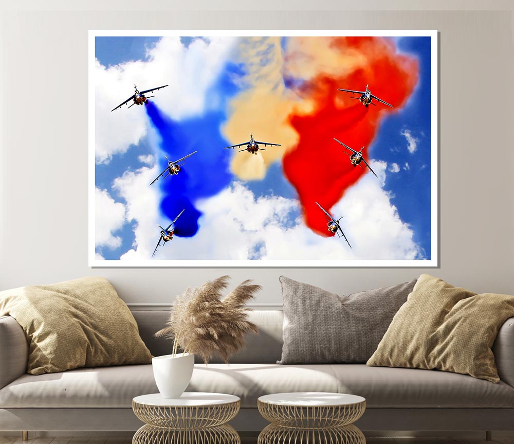 French Airshow Colours Print Poster Wall Art