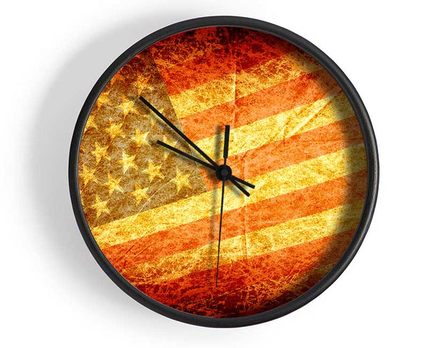 Stars And Stripes Grunge Clock - Wallart-Direct UK