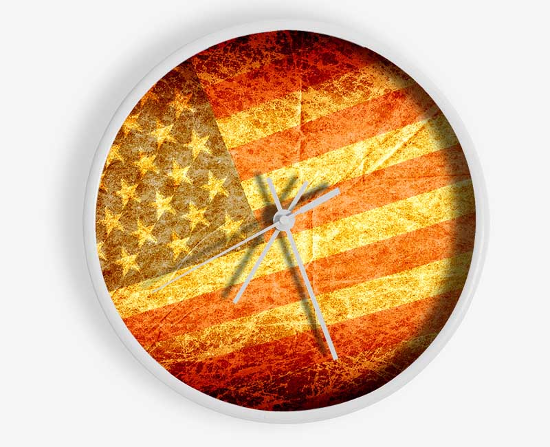 Stars And Stripes Grunge Clock - Wallart-Direct UK