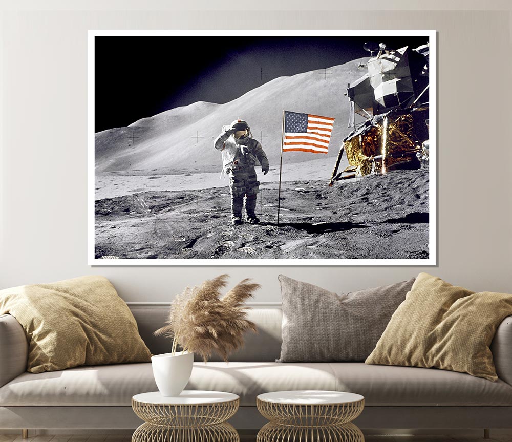 David Scott Gives Salute Print Poster Wall Art