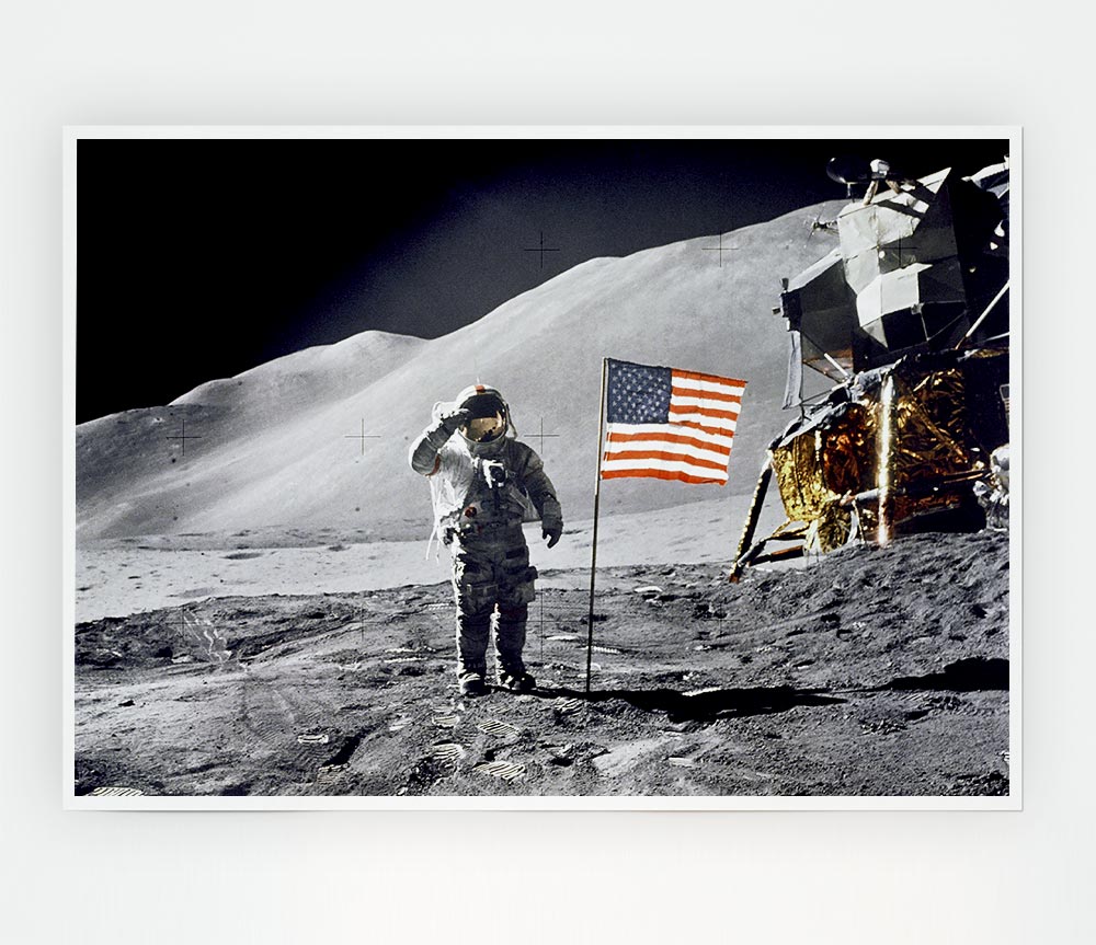 David Scott Gives Salute Print Poster Wall Art