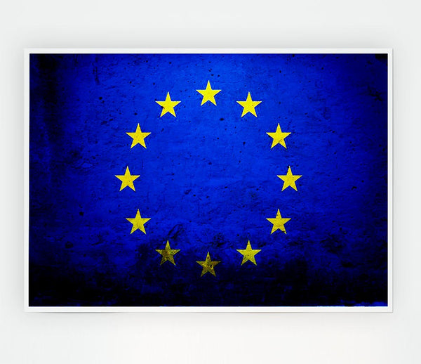 Eu Flag Print Poster Wall Art