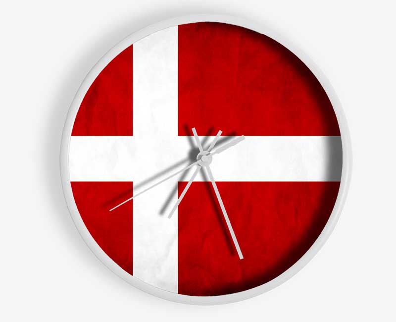 Denmark Flag Grunge Clock - Wallart-Direct UK