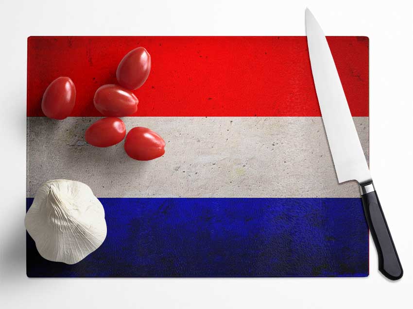 Netherland Flag Glass Chopping Board