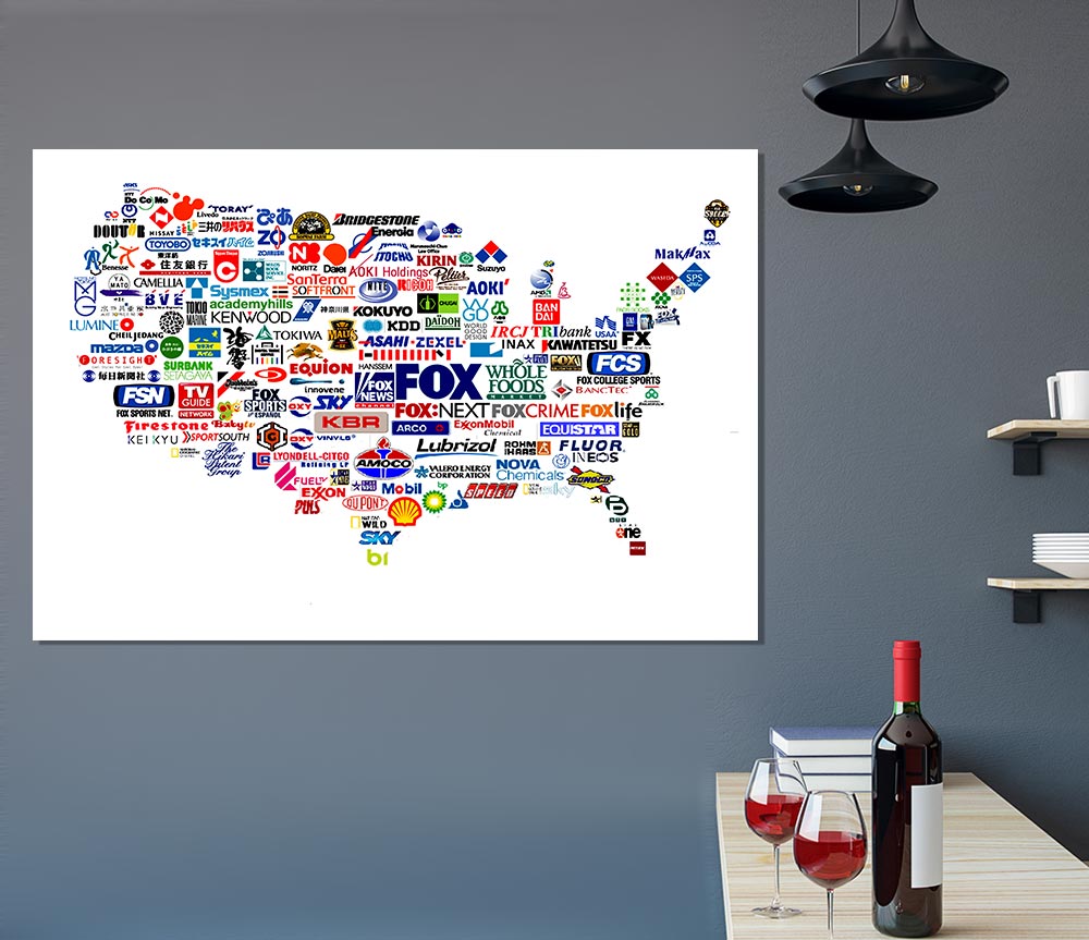 Usa Brands Print Poster Wall Art