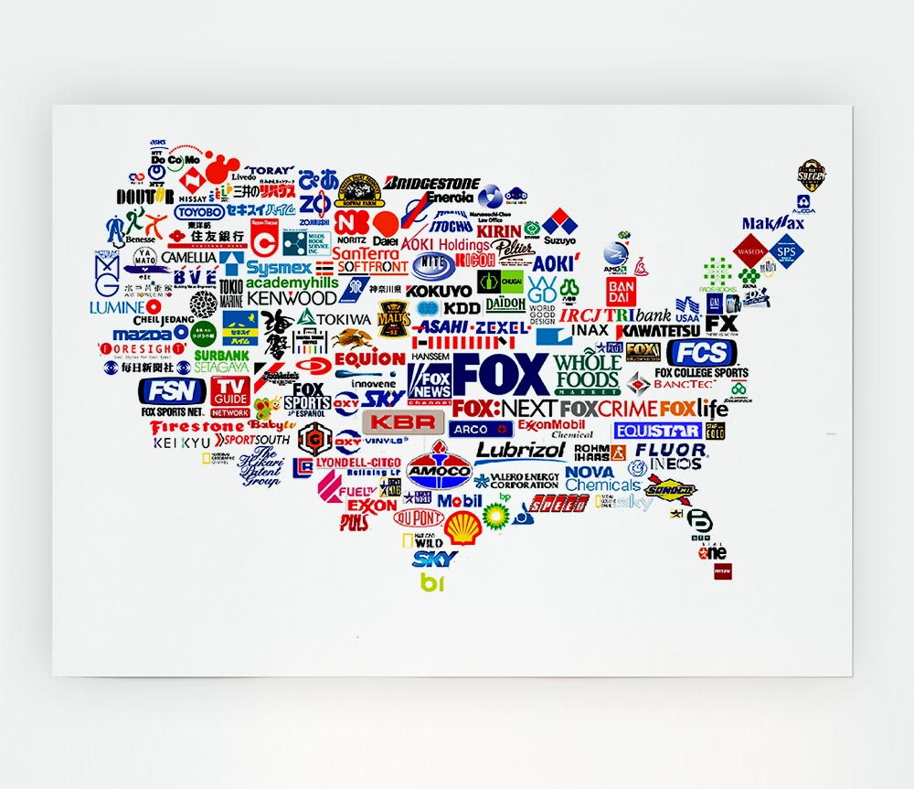 Usa Brands Print Poster Wall Art