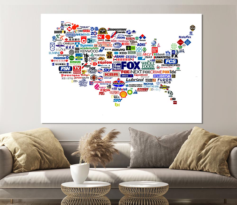 Usa Brands Print Poster Wall Art