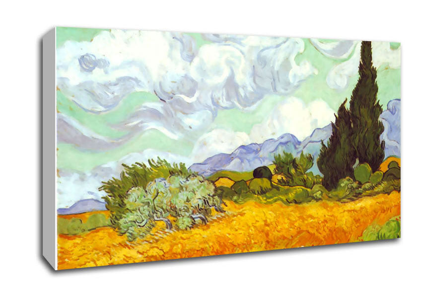 Picture of Van Gogh Cornfield With Cyprusses Wide Canvas Wall Art