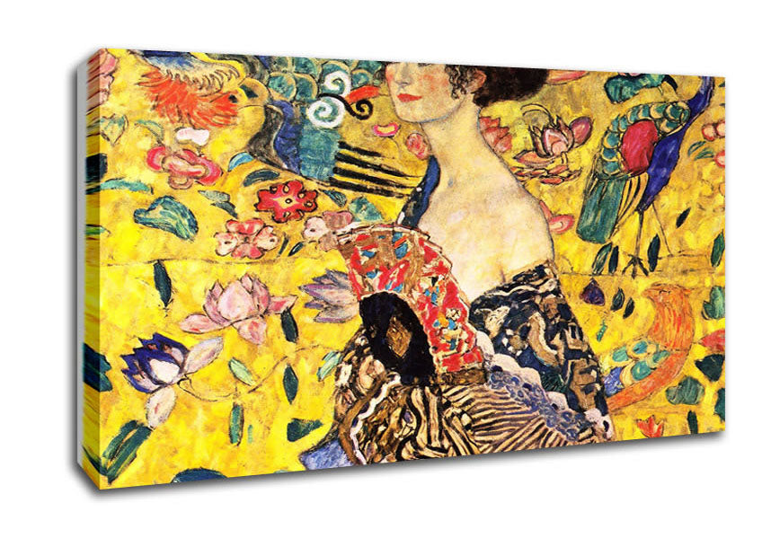 Picture of Klimt Lady With Fan Wide Canvas Wall Art