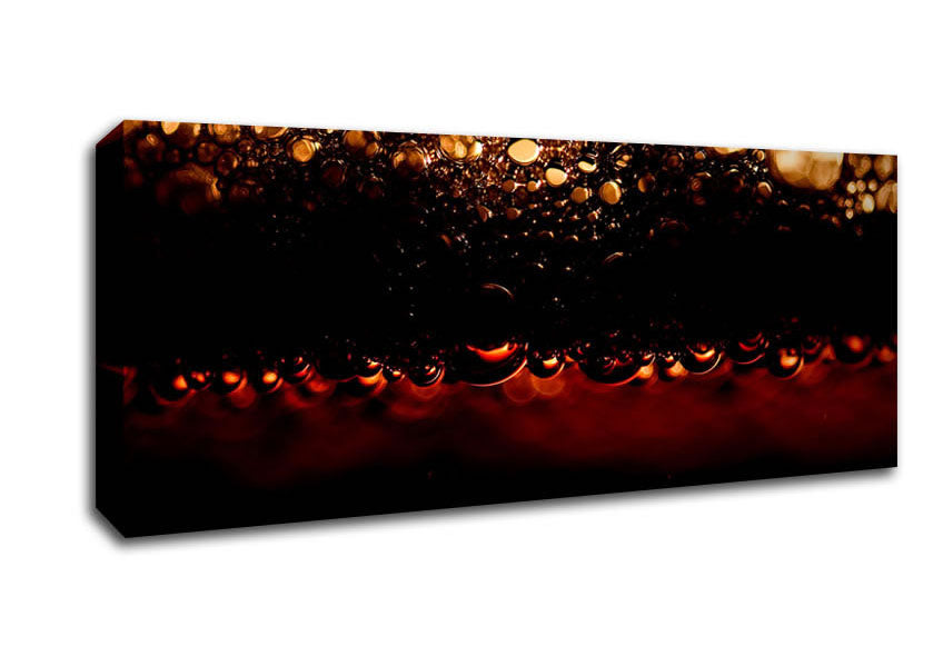 Picture of Black Beer Bubbles Panoramic Canvas Wall Art