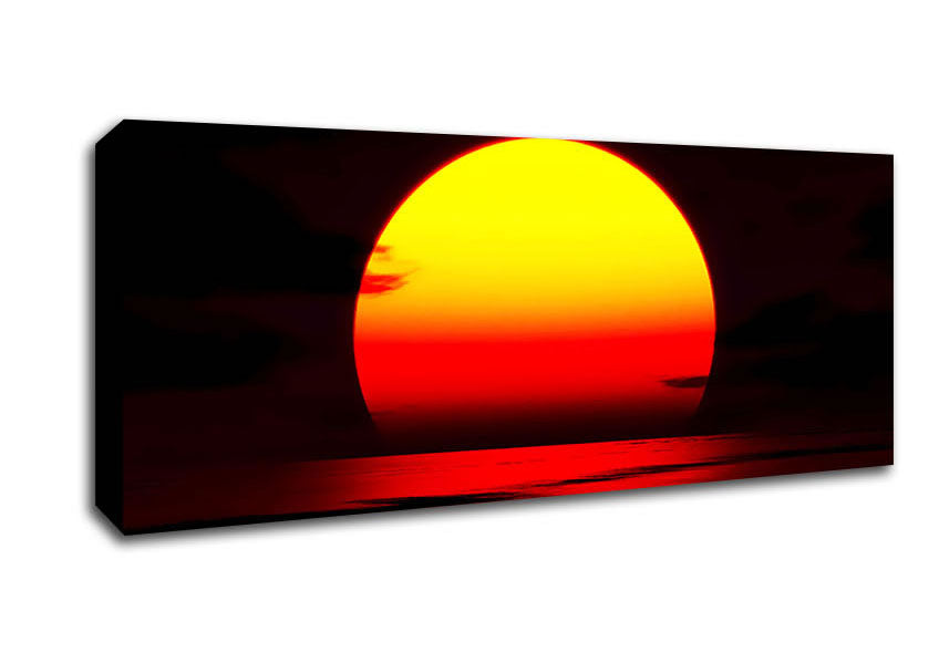 Picture of Blazing Yellow Sun Panoramic Canvas Wall Art