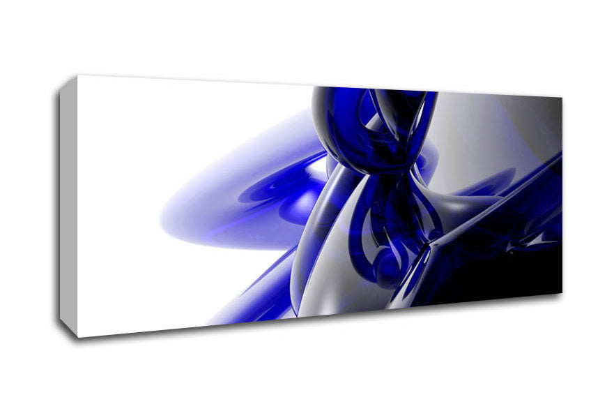 Picture of Blue Liquid Twist Panoramic Canvas Wall Art