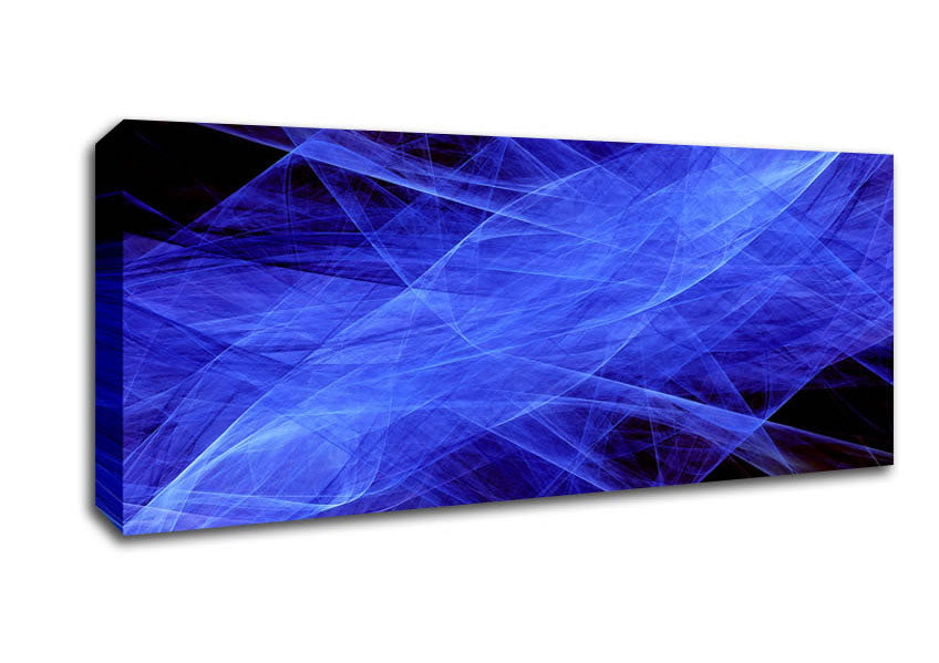 Picture of Blue Sound Wave Panoramic Canvas Wall Art