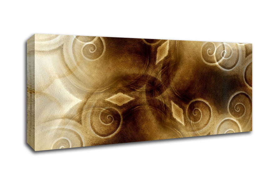 Picture of Caramel Swirls Panoramic Canvas Wall Art