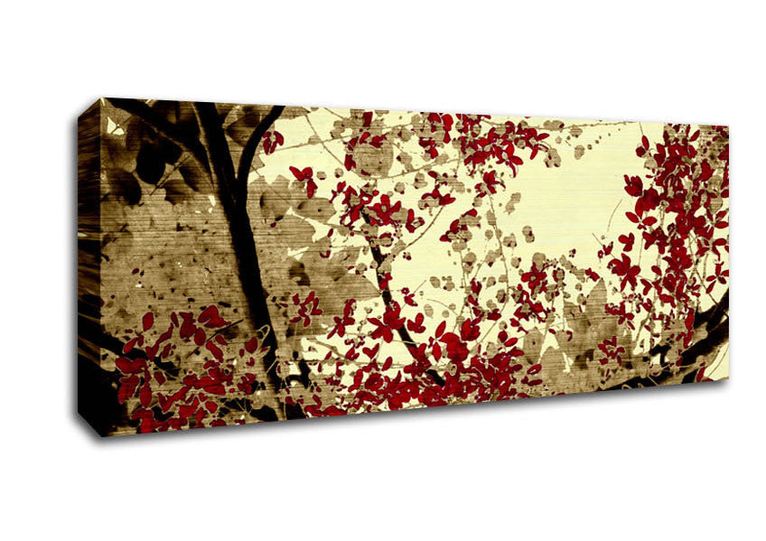 Picture of Red Leaves Of The Bay Panoramic Canvas Wall Art