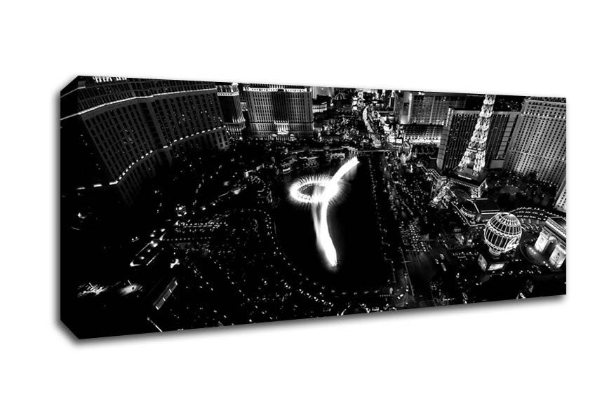 Picture of Black And White Vegas Panoramic Canvas Wall Art