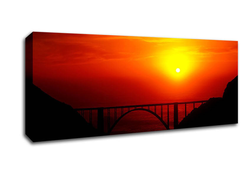 Picture of Bridge At Sunset Panoramic Canvas Wall Art