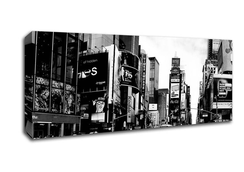 Picture of Broadway Yellow Cab B n W Panoramic Canvas Wall Art