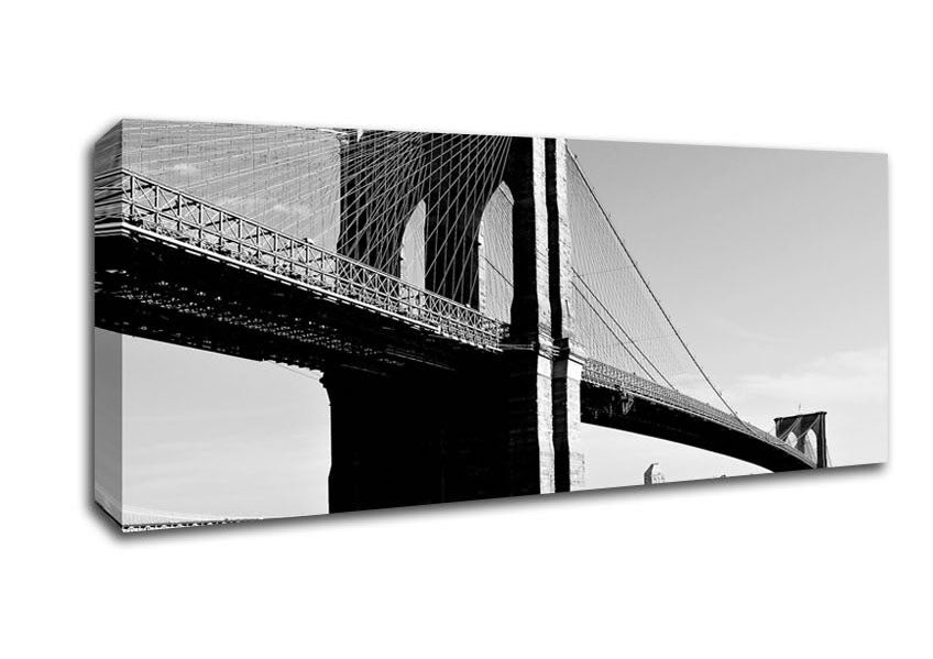 Picture of Brooklyn Bridge B n W Panoramic Canvas Wall Art