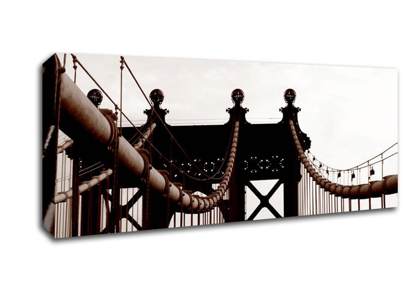 Picture of Brooklyn Bridge Close-Up Panoramic Canvas Wall Art