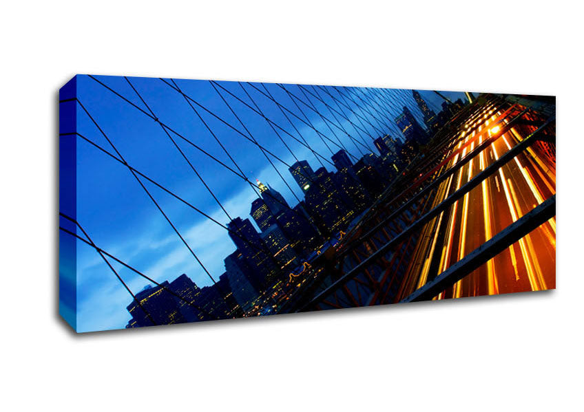 Picture of Brooklyn Bridge Speed Of Light Panoramic Canvas Wall Art