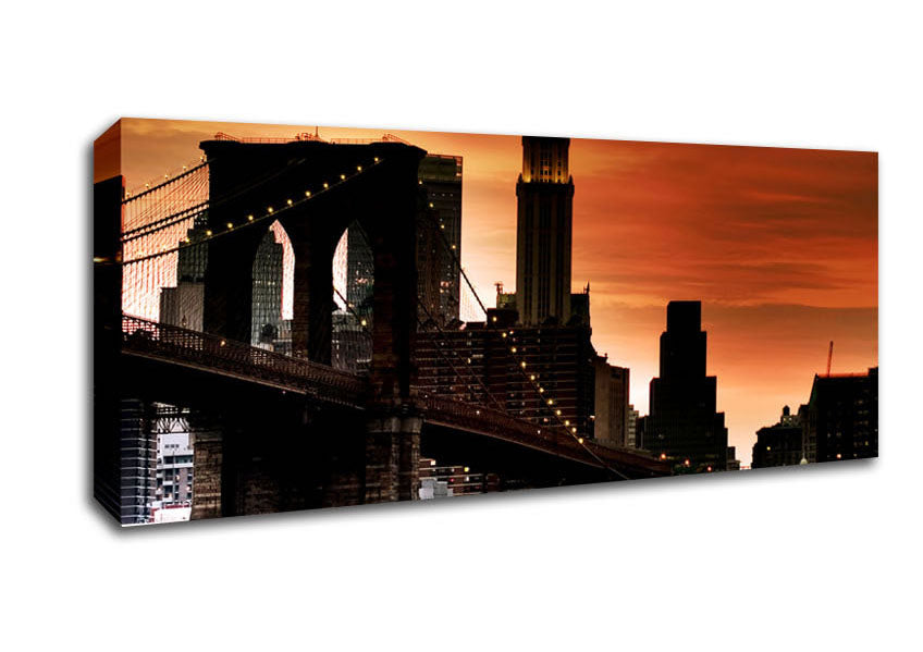 Picture of Brooklyn Bridge Stunning Skys Panoramic Canvas Wall Art