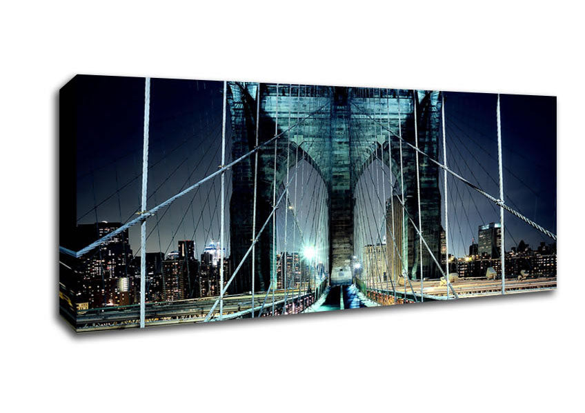 Picture of Brooklyn Bridge Walkway Panoramic Canvas Wall Art