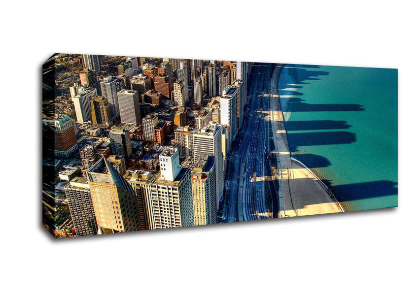 Picture of Chicago Beach Panoramic Canvas Wall Art