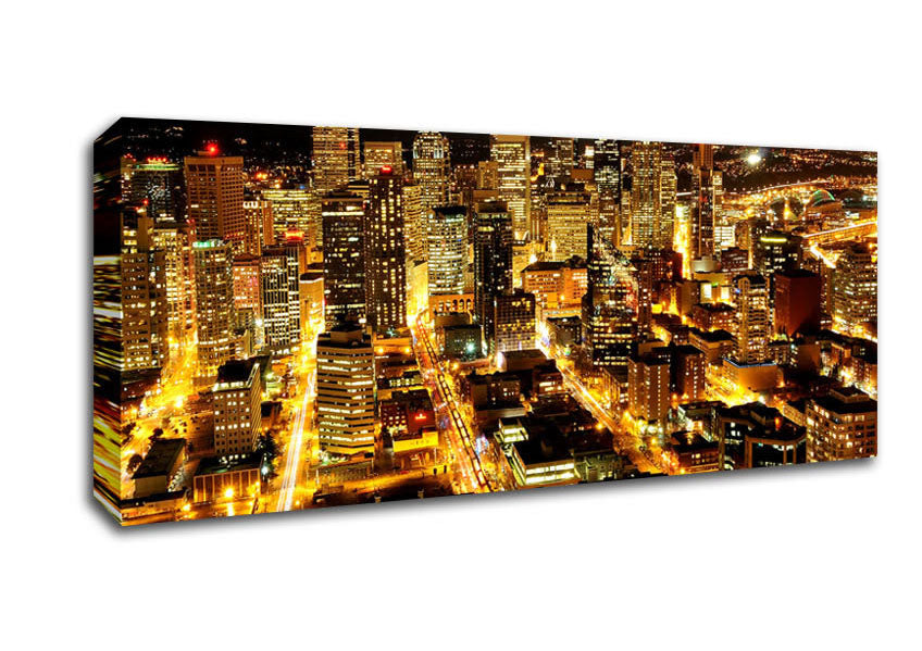 Picture of Citylights Panoramic Canvas Wall Art