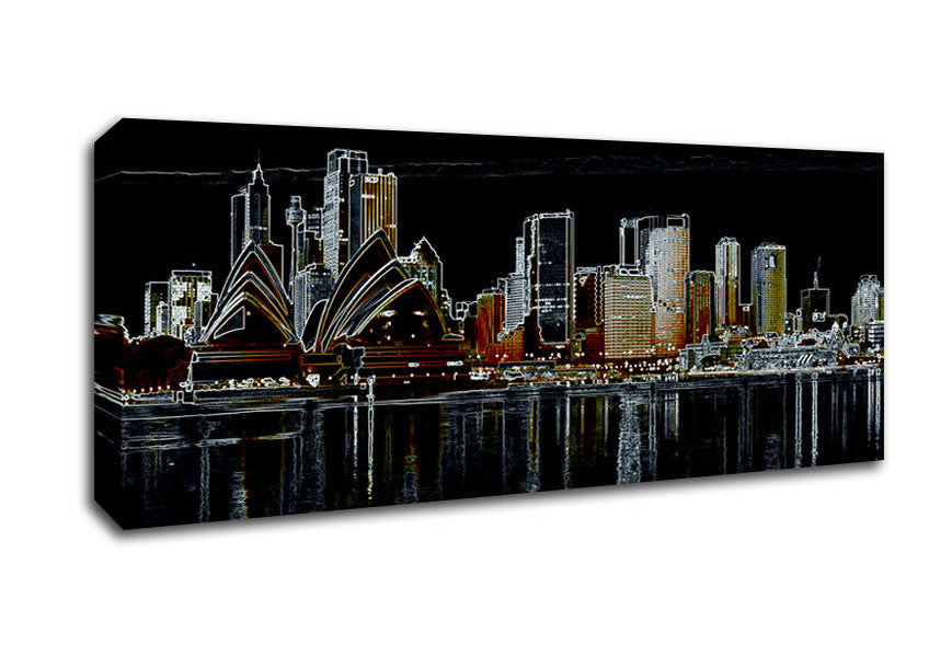 Picture of Sydney Skyline Opera House Psychedelic Panoramic Canvas Wall Art