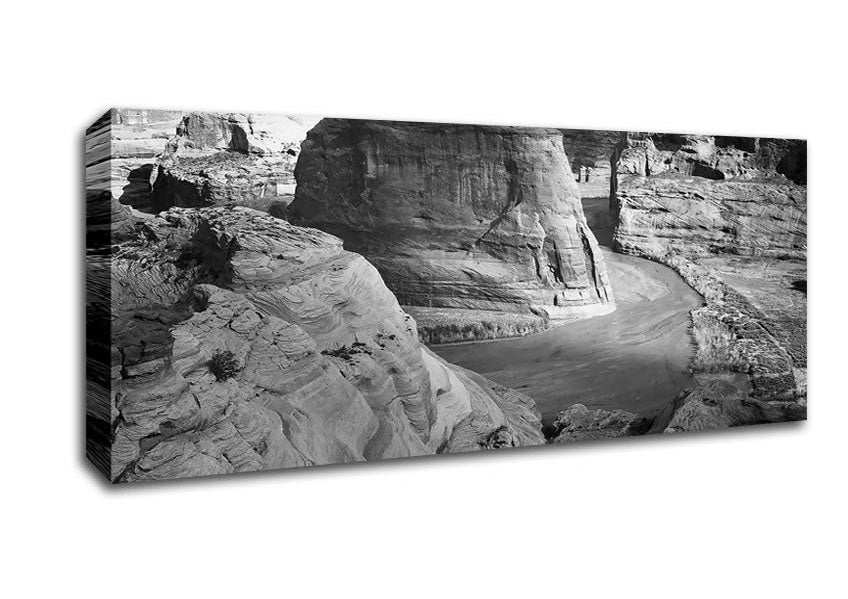 Picture of Ansel Adams Canyon De Chelly Arizona B n W Panoramic Canvas Wall Art