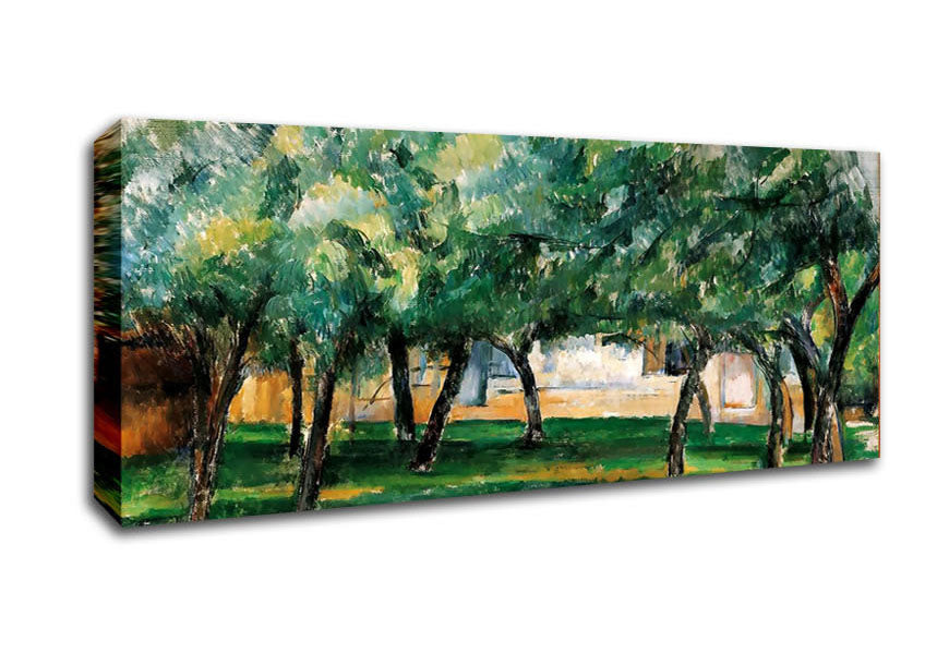 Picture of Cezanne Farm In Normandy Panoramic Canvas Wall Art