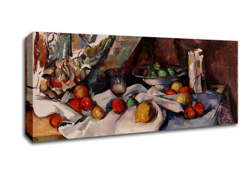 Picture of Cezanne Still Life With Apples Panoramic Canvas Wall Art