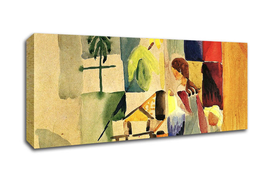 Picture of August Macke Children At The Vegetable Shop 2 Panoramic Canvas Wall Art