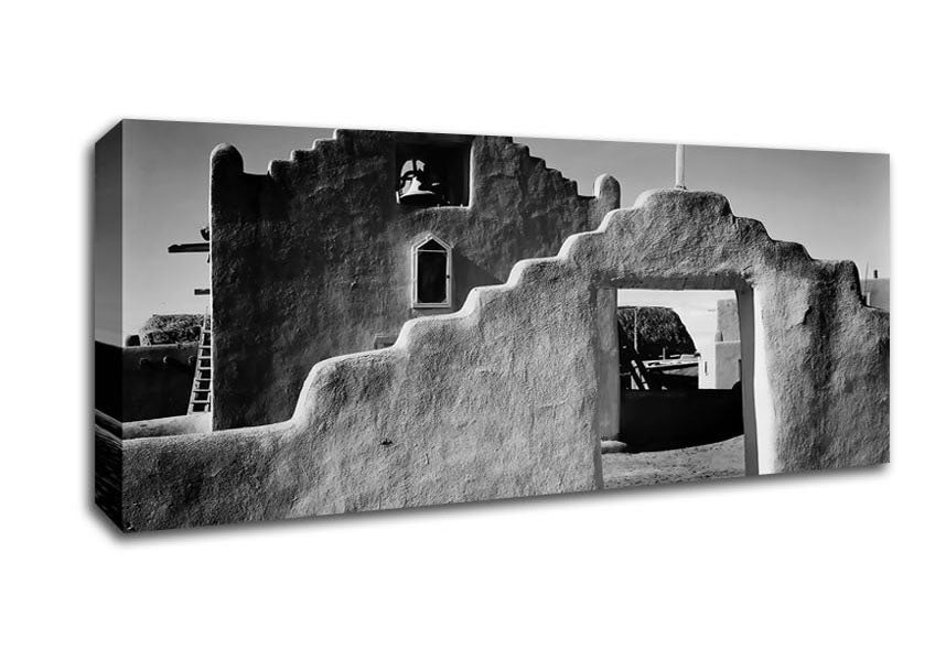 Picture of Ansel Adams Church In Taos Pueblo New Mexico 2 Panoramic Canvas Wall Art