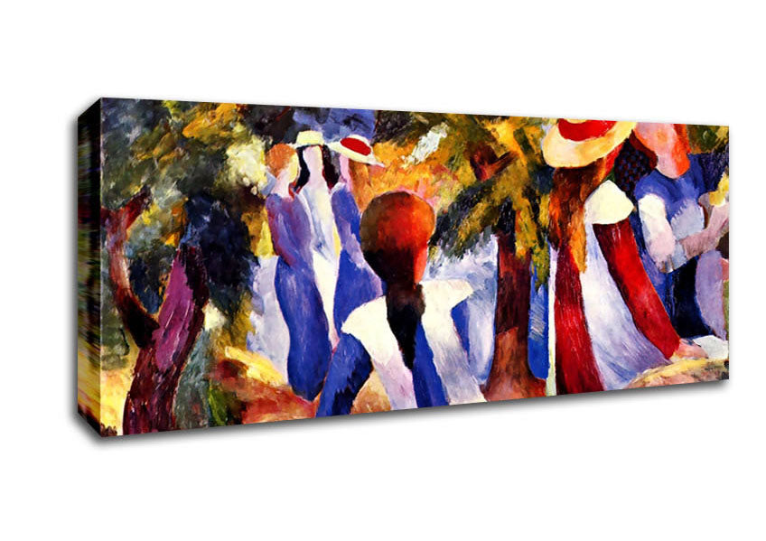 Picture of August Macke Girls In The Open Panoramic Canvas Wall Art