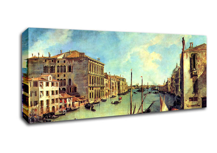 Picture of Canaletto Grand Canal At San Vio Panoramic Canvas Wall Art