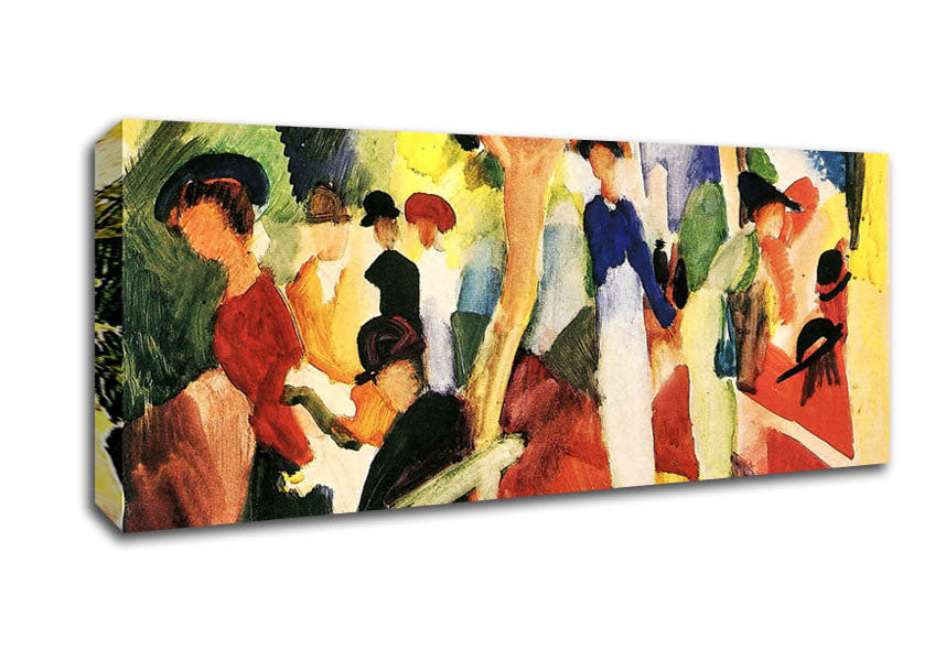 Picture of August Macke Hat Shop At The Promenade Panoramic Canvas Wall Art