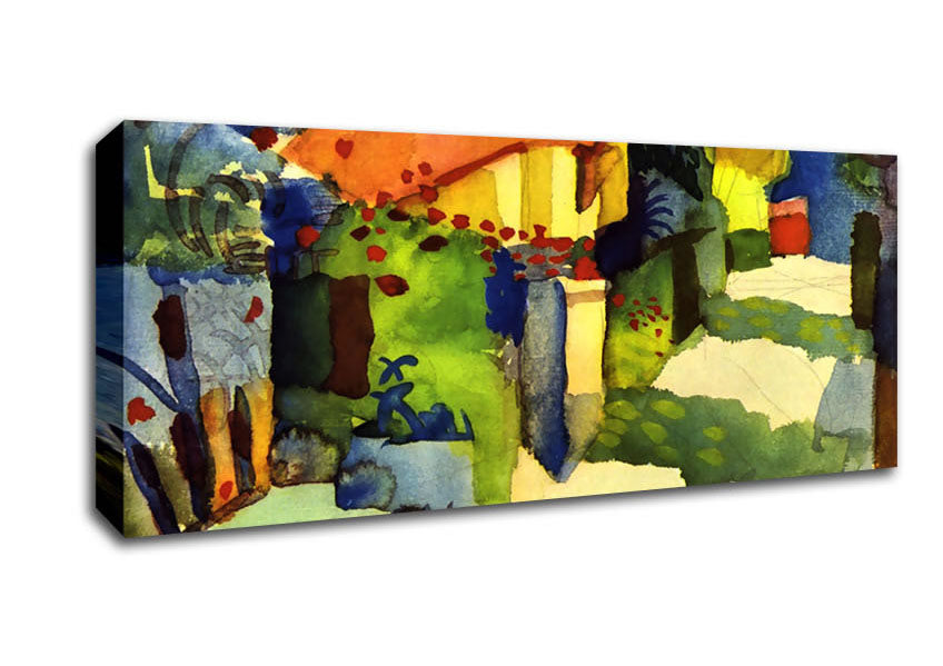 Picture of August Macke House In The Garden Panoramic Canvas Wall Art