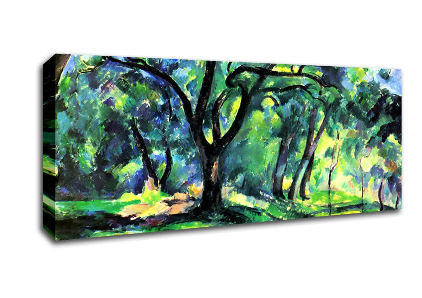 Picture of Cezanne In The Woods Panoramic Canvas Wall Art